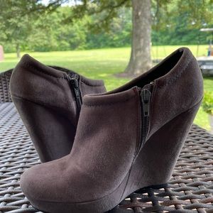 Trouve Genuine Suede Wedge Heels